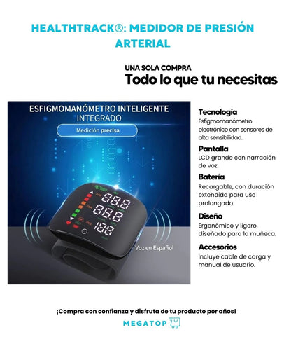 HealthTrack®  Medidor de presión Arterial